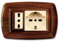 Placca serie Tondo', 2 moduli, UNEL, plastica, legno scuro, compatibile con BTicino Magic - Elettrocanali ECL2598LS