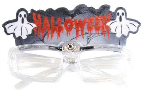 Lunettes d'Halloween, chauve-souris lumineuses, lunettes citrouille, fête, bal de fin d'année, montures claires, accessoires de fête, lunettes avec filtre à lumière bleue pour femme (rouge, taille