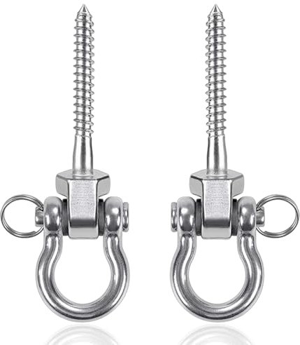 SNSYGN 2 Stück Schaukelhaken, Edelstahl Deckenhaken Schwerlast 180° Schraubhaken Groß Schwerlasthaken Decke für Holzbalken, Deckenhaken Schaukel Boxsack, Bis 800kg