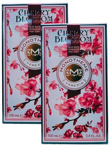 2x Eau De Toilette, Pour Femme CHERRY BLOSSOM. Esalta La Purezza Del Fiore Di Ciliegio In Ogni Sfaccettatura, Dedicata a donne Raffinate Ed Eleganti 100ml