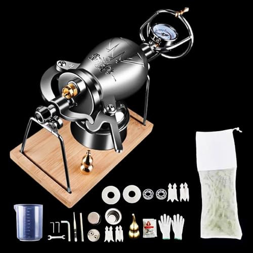 Máquina china para hacer palomitas de alta presión, máquina china para hacer palomitas de maíz, máquina manual de acero inoxidable, mini olla para hacer palomitas de maíz(520ml)