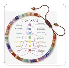 Chakra Armband für Frauen, Heilsteine und Kristalle, Spirituelles für Frauen, 7 Chakra Heilsteine Armband zur Meditation, Entspannung und gegen Angst