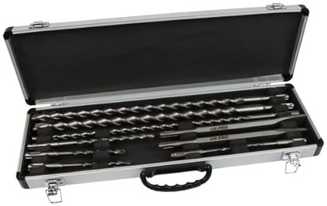 US PRO Tools 10pc Sds Plus Shank Plus Bit & Chisel Set - in Aluminium Case 7211