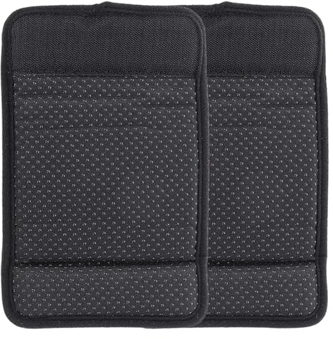 Rutschfester Rollstuhlgriffbezug Schwarz 1 Paar Polyester für Armlehnen | Wiederverwendbar, Volle Abdeckung, für Gehhilfen und Rollstühle, Schwarzes Satz, Ermüdung