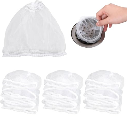300 PCS Sink Strainers Fine Mesh Bag, 9 x 8 cm Kitchen Sink Strainer | Disposable Elastic Strainer Bags for Drain Anti-Clogging Collecting Food Waste