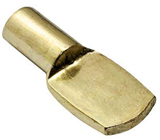 100 Stück ROK Hardware 1/10,2 cm Schwerlastregal Regal Unterstützung Pins/Heringe, flach Löffel Stil, Messing