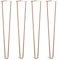 The Hairpin Leg Co. 4X Haarnadel-Tischbeine: Doppel-Schweiß Stahl, Schrauben, Anleitung, Schutzfüße. Klassischer 10mm 2 Stangen Stil. 71cm Kupfer
