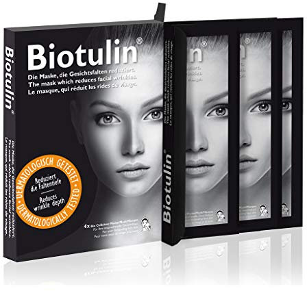 Biotulin - BioCellulose Mask x4 - Anti-Falten Feuchtigkeitsmasken mit Spilanthol, Hyaluronsäure und Aloe Vera - Frische und strahlende Haut