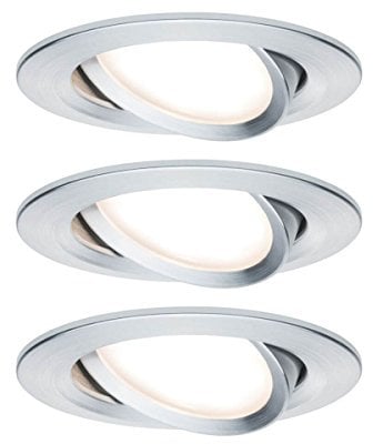 Paulmann 93451 Einbauleuchte LED Coin Nova rund 6,5W Alu 3er-Set schwenkbar IP23 sprühwassergeschützt