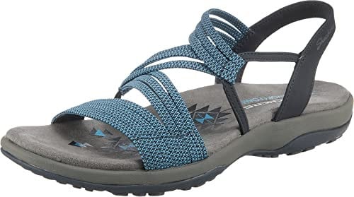 Skechers Femme Reggae Slim Appeal Sandales Bout Ouvert, NVY, 37 EU