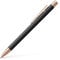Faber-Castell 343120 - Penna a sfera Neo Slim in metallo, caricamento M, nero con oro rosa