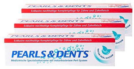 Pearls & Dents 3x Creme Zahnpasta Spezial, Geschmacklos, 300ml