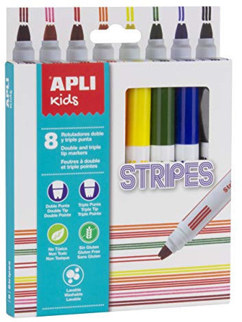APLI Kids 16809 - Filzstifte, Streifen, 8 Stk.. Einzeln
