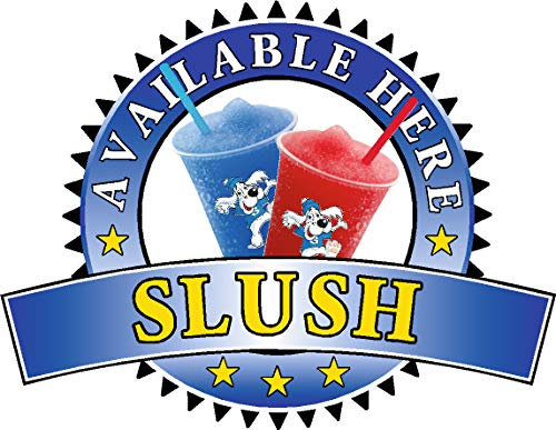 Slush Sold Here Aufkleber – Coke Pepsi Catering Schild Cafe Ice Cream Vinyl Aufkleber, Medium 210 x 285mm, blau
