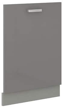 Frontblende Geschirrspüler vollintegriert 60 cm Grau Hochglanz Küche Grey Bianca
