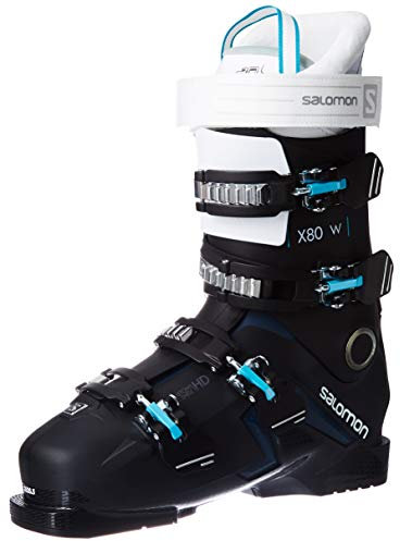 Salomon Damen S/PRO X80 CS Skistiefel, Black/White/Petrol Blue, 24