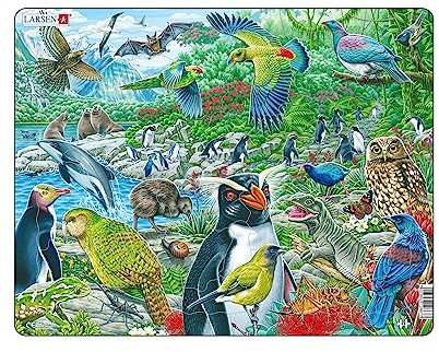 Larsen FH44 New Zealand's Picturesque Wildlife, 53 Piece Boxless Tray & Frame Jigsaw Puzzle