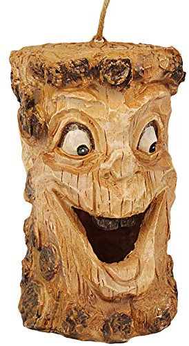 alles-meine.de GmbH Vogelhaus/Dekofigur - lachender Baum - 21 cm - aus Kunstharz/Polyresin - Nistkasten Vogelhäuschen Vogelnistkasten - für Garten & Balkon - Bunte Farben/H..