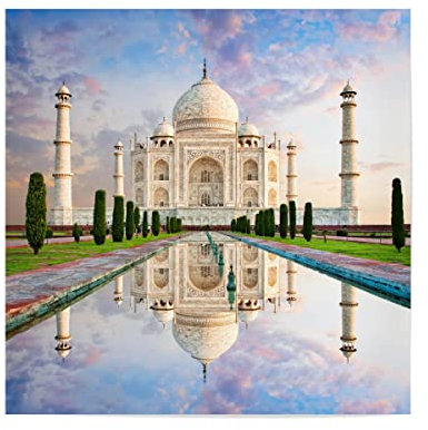 artboxONE Poster 30x30 cm Natur Taj Mahal in Indien hochwertiger Design Kunstdruck - Bild taj Architektur Building