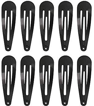 10 pezzi di fermagli per capelli neri, mollette antiscivolo in metallo per ragazze e donne ， 68 mm