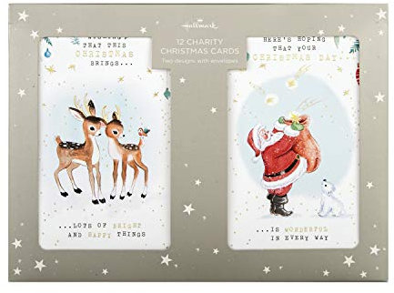 Hallmark Weihnachtskarten, 12 Karten in 2 Vintage-Designs