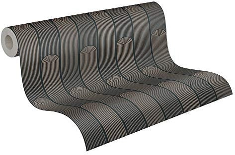 A.S. Création Vliestapete New Life geometrische Tapete 10,05 m x 0,53 m schwarz beige 376783 37678-3