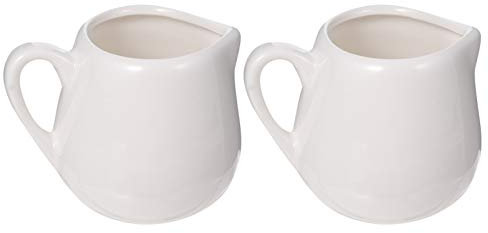 DOITOOL 2 piezas mini pequeñas de cerámica para cremas de café, té, jarra de leche, vertedor de cerámica, mini jarra de jarabe, salsa, dispensador de aderezo, regalo de inauguración de la casa