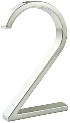 HASWARE Número De Casa Flotante: 5 Pulgadas (12cm) Números De Puertas Modernos - SeñAlizacióN Para La Oficina De Correos De La Calle (2, Plata)