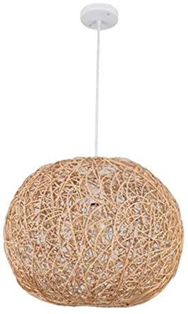 Perfeclan Suspensions Luminaire en Rotin, Lampe Suspendue avec Ampoule, Fait à la Main, Décors pour Maison, Chambre