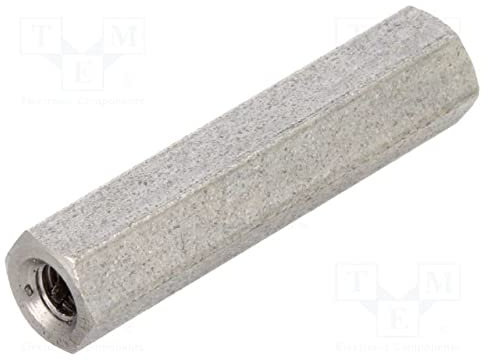 Distanzmuffe mit Gewinde; 25mm; Innengew: M3; sechskant 144X25 Distanzelemente aus Metall