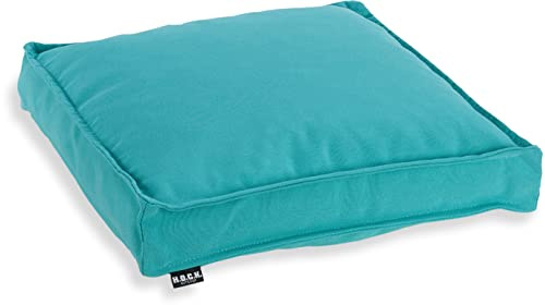 H.O.C.K. Sitzkissen Outdoor Stuhlkissen Classic Uni – UV-beständig, wasserabweisend, Fleckschutz – Garten Terrasse Balkon (40x40x5cm, Türkis)