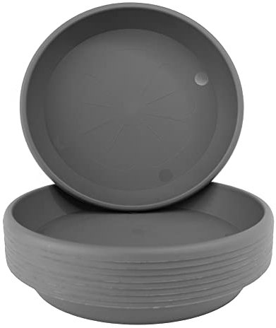 Home Garden Ornaments Plant Pot Saucers 10cm Light Grey Set of 10 – Solid Plastic Plant Pot Saucer – Round Plant Saucer for House Plants – Durable Plastic Plant Tray (10 cm, Light Grey)