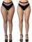 E-Laurels Medias de red para mujer, medias negras, talla grande, Medias de rejilla negras L+XL, talla única