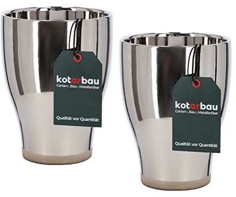 KOTARBAU® 2er Set Keramik-Blumentof Tulpe für Orchideen Glänzend Silber ⌀ 13 cm Pflanztopf