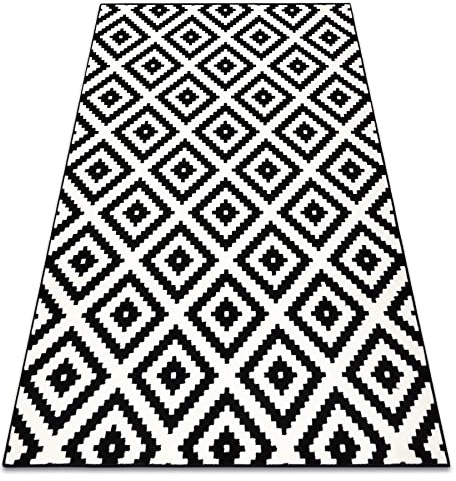 rugsx Teppich BCF Morad Ruta Diamanten, Geometrisch, Teppich für Wohnzimmer, Zimmer, Schlafzimmer - schwarz/Creme 200x300 cm