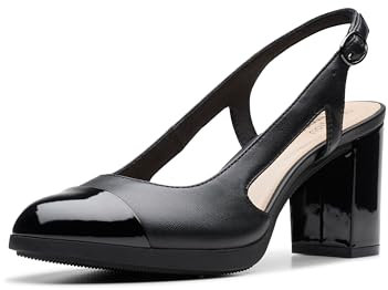 Clarks Women's Bayla Joy Pump, Black Leather, 4.5 UK
