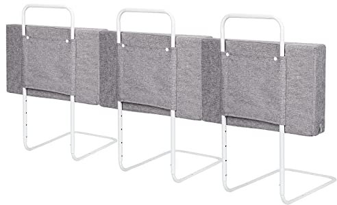Yakimz 3X Bettgitter für Kinder 60 * 28cm, Bettschutzgitter 5-Loch Höhenverstellbar, Rausfallschutz Bett, Kinderbettgitter, Babybettgitter Sicher, Einfach zu Montieren, Grau