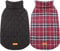 Kuoser Hundemantel Winter für Mittelgroße Hunde - Fleece Wasserdicht und Warm, Outdoor Hundejacke Mit Geschirr Loch, Karierte Wendejacke, M