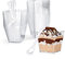 CoKeeSun 60 Pezzi Tazze Bicchieri da Dessert con Cucchiaio, 7 oz/200 ml Coppette da Dessert Quadrate, Plastica Bicchierini Finger Food, Riutilizzabili Monoporzione Budini Mousse Tiramisù
