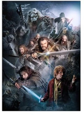 Displate Offiziell Hobbit MetallPoster Magnetische Befestigung Inklusive Lizenziert Bilder Hochwertiges Poster The Hobbit: An Unexpected Journey - Dwarven Attack Poster 45 cm x 32 cm