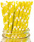 Berto Paper Straws 25pcs, Biodegradable Recyclable Drinking Straws for Wedding | Birthday Party Straws for Cocktail, Holiday, Coffee, Soda, Baby Shower Suppliers. (Yellow with White Dots)