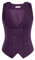 Belle Poque Vielseitige Westen für Frauen Zweireiher Retro Fancy Party Weste Dunkel Lila XXL