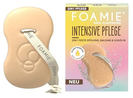Foamie 3in1 Conditioner für alle Haartypen, Pflegespülung mit Olivenöl, Shea & Kakaobutter, Haarmaske, Balsam & Leave-in-Spülung für leicht kämmbares Haar, 45g