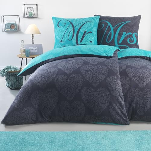 BaSaTex Winter Flausch Partner Fleece Bettwäsche Set | 4 Teilige Garnitur | 100% Mikrofaser | 2X 155x220 + 2X 80x80 cm | Design 03