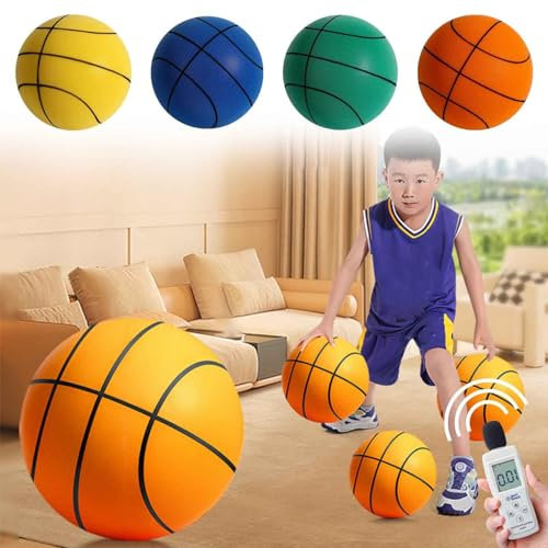 Generisch Hush Handle Basketball, Silent Basketball Dribbling Indoor, Silent Foam Basketball for Indoor, Hush Handle Silent Foam Basketball, Quite Basketball Mute Basketball (Orange)