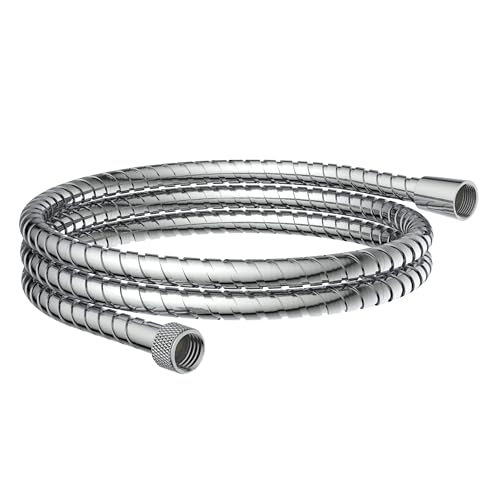 EISL Duschschlauch 2m Edelstahl, mit extra Knickschutz, Universal Brauseschlauch 200cm für die Dusche, Chrom JM200MKCRPLUS