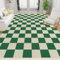 MELABE Grün Kariert Teppich Weicher Bodenteppich, Modernes Minimalistisches Beige Waschmaschinenfest Große Teppiche für Wohnzimmer Schlafzimmer 60 x 90cm