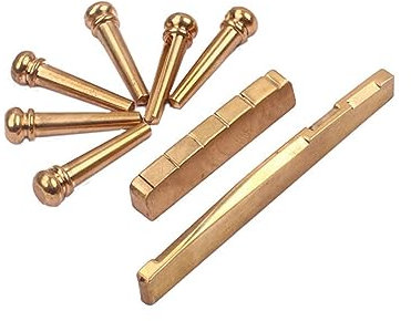 BESTonZON Brass Acoustic Guitar Bridge Pins Set Polished Surface Replacement Zubehör Für Akustikgitarren Stegteile