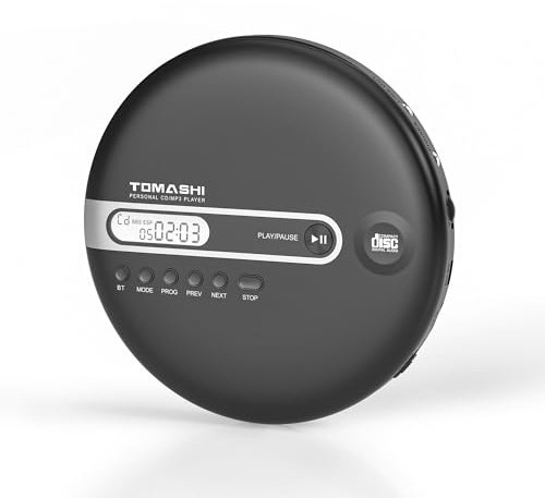 Portable CD Player with Bluetooth, CD Player with Headphones, ESP 40 Seconds for Home Travel and Car,CD Walkman with LCD Display for Adults Students Kids