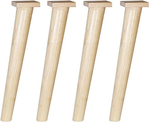 JDSHFEN Pieds de Meubles, Pieds de Meubles en Bois Massif Cbevel Pieds de Table Bois de Remplacement Lit Armoire Chaise Couleur Bois 4 pièces/Bois/75Cm